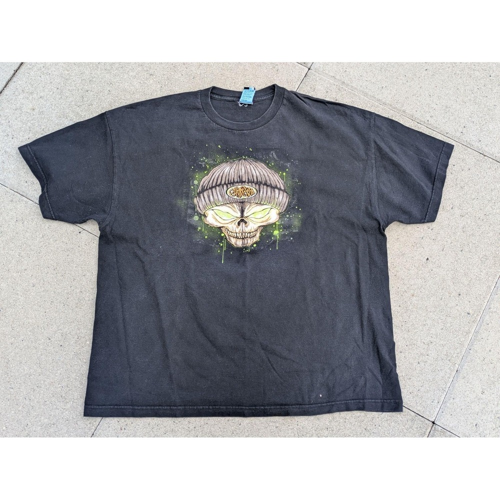 Vintage Alien Head Black T Shirt Mens XXL Science Graphic Skate Streetwear 90s